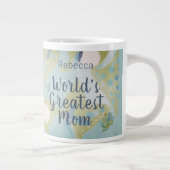 's Werelds Grootste Moeder Gemengde Media Bloemen Grote Koffiekop (Rechts)