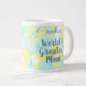 's Werelds Grootste Moeder Gemengde Media Bloemen Grote Koffiekop (Voorkant rechts)