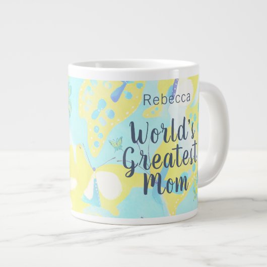 's Werelds Grootste Moeder Gemengde Media Bloemen Grote Koffiekop (Voorkant rechts)