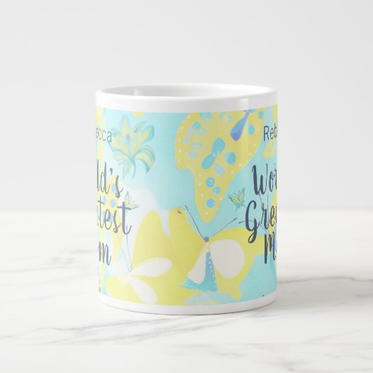 's Werelds Grootste Moeder Gemengde Media Bloemen Grote Koffiekop (Voorkant)