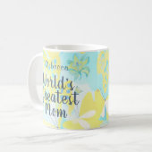 's Werelds Grootste Moeder Gemengde Media Bloemen Koffiemok (Voorkant links)