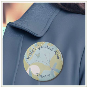 's Werelds Grootste Moeder Gemengde Media Bloemen Ronde Button 7,6 Cm