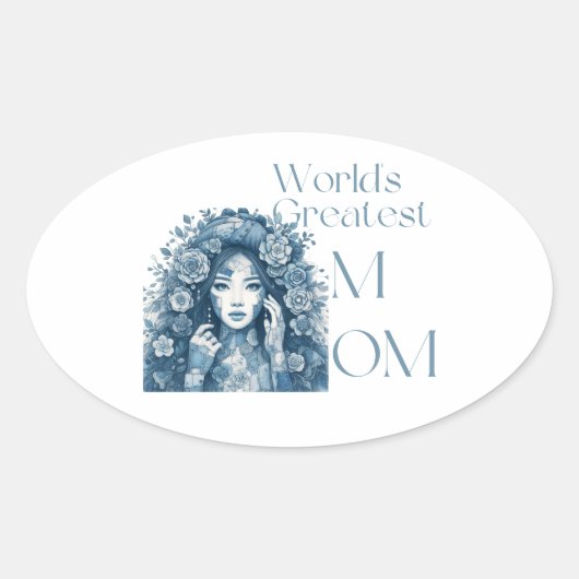 's Werelds grootste moeder Ovale Sticker (Voorkant)