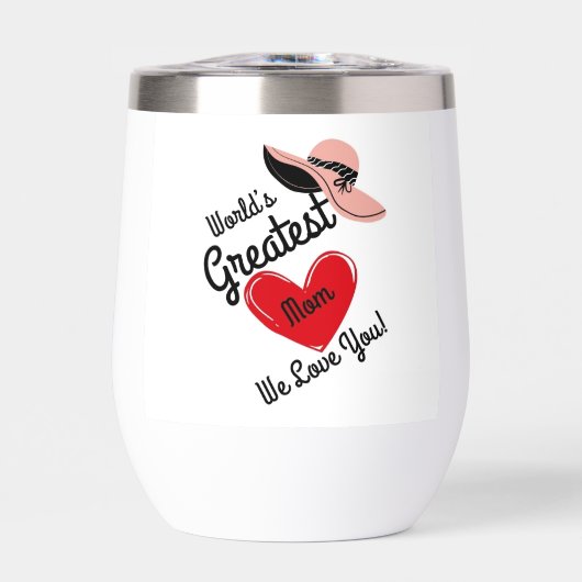 'S Werelds Grootste Moeder Thermische Wijn Tumbler (Voorkant)