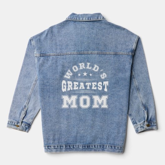's Werelds Grootste Moeder Typografie Moederdag Gi Denim Jacket (Achterkant)