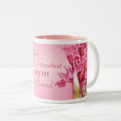's Werelds grootste moeder & vriend roze orchidee  Tweekleurige Koffiemok (Voorkant rechts)