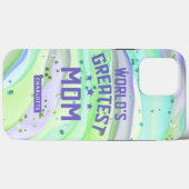 's Werelds grootste Moederdag Groene Glitter Case-Mate iPhone Case (Achterkant (horizontaal))