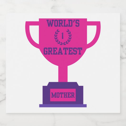 's Werelds grootste Moederdag mousserende wijnlabe Sparkling Wijnetiket (Enkel label)