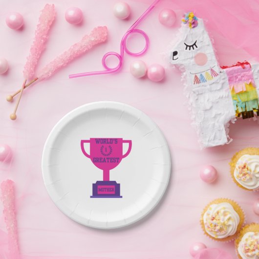 's Werelds grootste Moederdag Paper Borden Papieren Bordje (Feest)