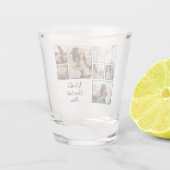's Werelds grootste moederfamilie kind 7 Foto coll Shot Glas (Achterkant)