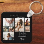 's Werelds grootste moederfamilie kind 7 Foto coll Sleutelhanger (Achterkant)