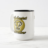 's Werelds grootste Multitasker Trophy-Mok Tweekleurige Koffiemok (Voorkant links)