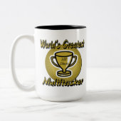 's Werelds grootste Multitasker Trophy-Mok Tweekleurige Koffiemok (Links)
