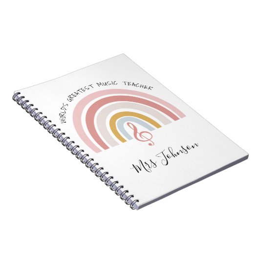 's Werelds grootste muziekleraar Custom Rainbow Notitieboek (Rechterzijde)
