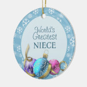 's Werelds grootste nichtste kerstornament Keramisch Ornament (Links)