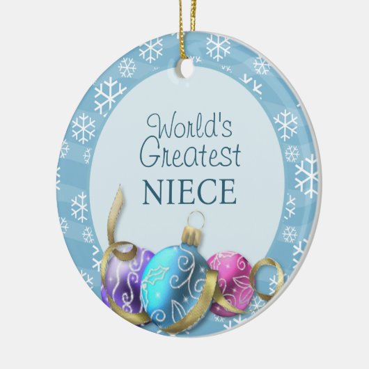's Werelds grootste nichtste kerstornament Keramisch Ornament (Links)