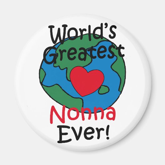 's Werelds Grootste Nonna Hart Magneet (Voorkant)