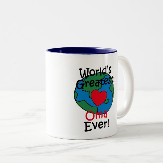 's Werelds grootste oma-hart Tweekleurige Koffiemok (Voorkant rechts)
