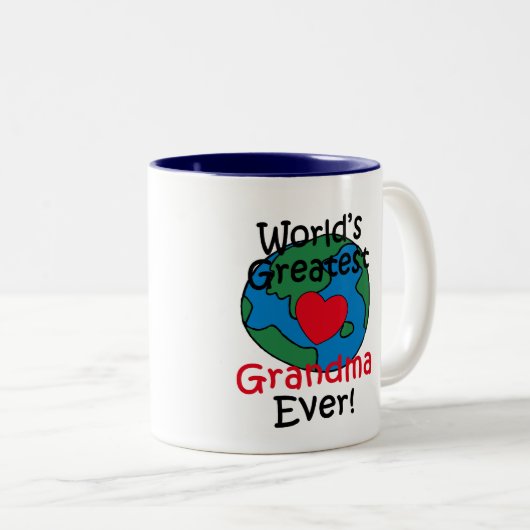 's Werelds grootste oma-hart Tweekleurige Koffiemok (Voorkant rechts)