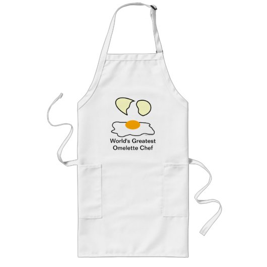 's Werelds grootste omelet Chef Long Apron Lang Schort (Voorkant)