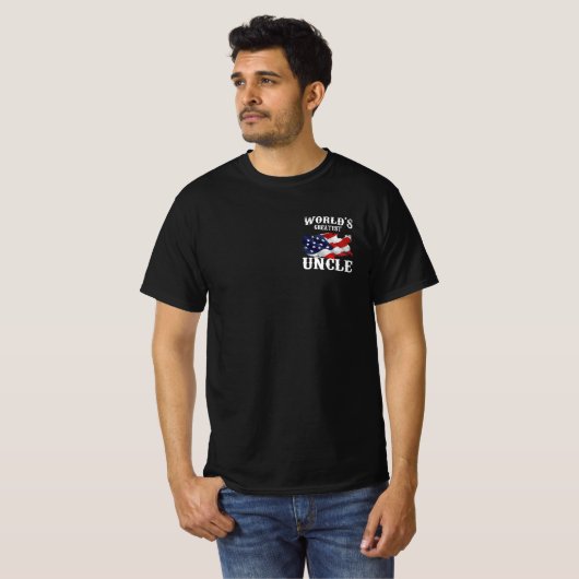 's Werelds grootste Oom-Amerikaanse Vlag Dag T-shirt (Voorkant volledig)