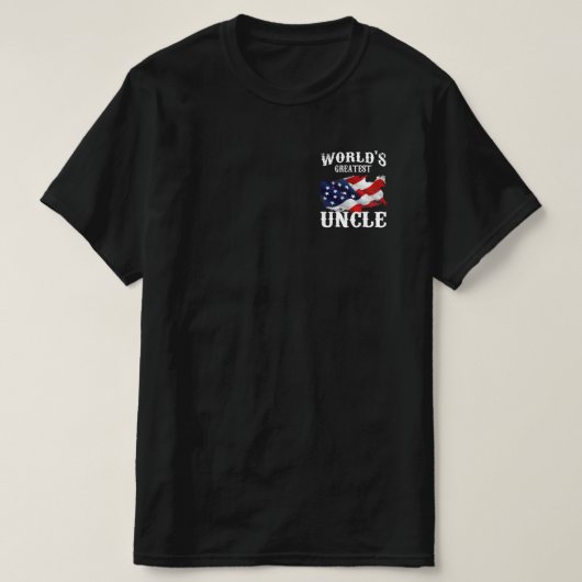 's Werelds grootste Oom-Amerikaanse Vlag Dag T-shirt (Design voorkant)