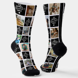 's Werelds grootste Oom Black Photo Collage Socks Sokken