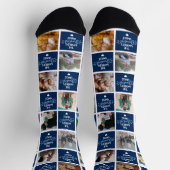 's Werelds grootste Oom Blue Photo Collage Socks Sokken (Top)