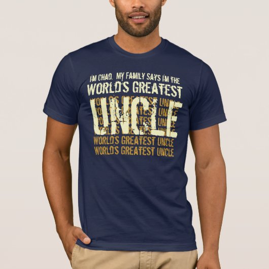 's Werelds grootste oom uit mijn familie zegt V008 T-shirt (Voorkant)