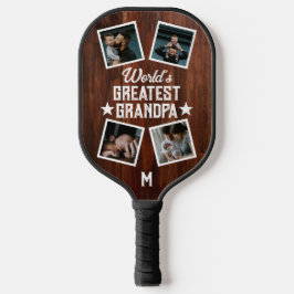's Werelds grootste opa fotocollage monogram Pickleball Paddle