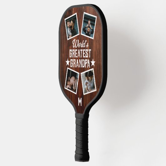 's Werelds grootste opa fotocollage monogram Pickleball Paddle (Links)