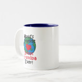 's Werelds grootste opa-hart Tweekleurige Koffiemok (Voorkant links)