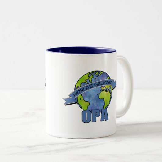 's Werelds grootste Opa Tweekleurige Koffiemok (Voorkant rechts)