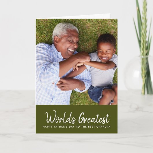 's Werelds grootste opa-Vaderdag fotokaart Kaart (Voorkant)