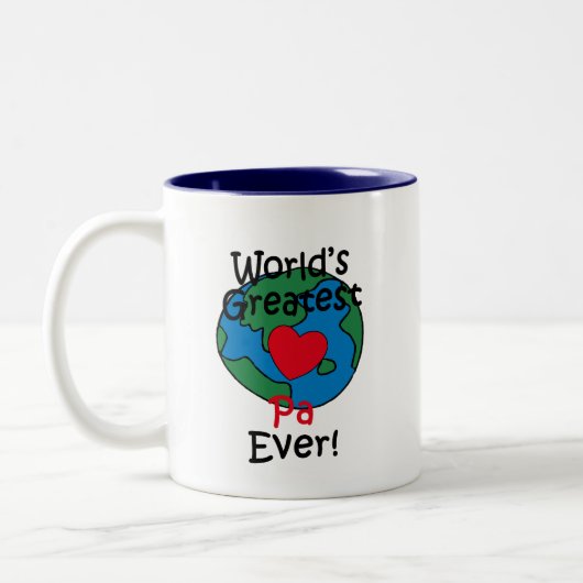 's Werelds grootste Pa-hart Tweekleurige Koffiemok (Links)