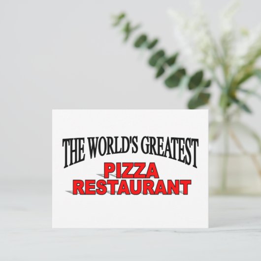 's Werelds grootste paizza restaurant Briefkaart (Staand voorkant)