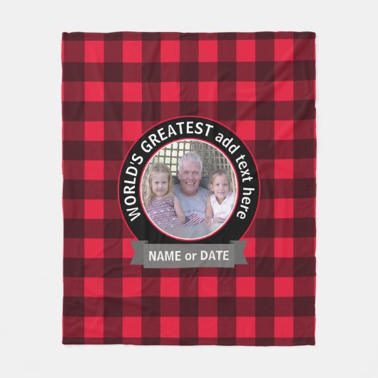 's Werelds grootste pap, aangepast foto-sjabloon Fleece Deken (Voorkant)