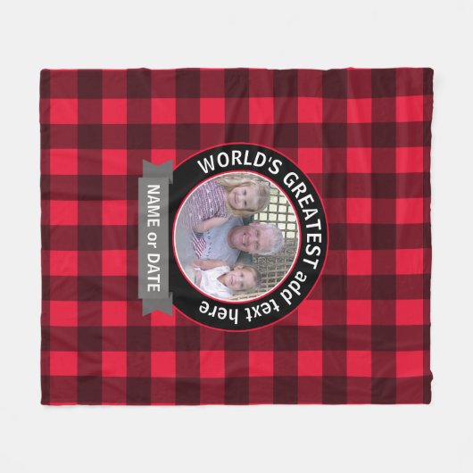 's Werelds grootste pap, aangepast foto-sjabloon Fleece Deken (Voorkant (Horizontaal))