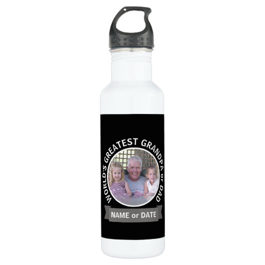 's Werelds grootste pap, aangepast foto-sjabloon Waterfles (Voorkant)