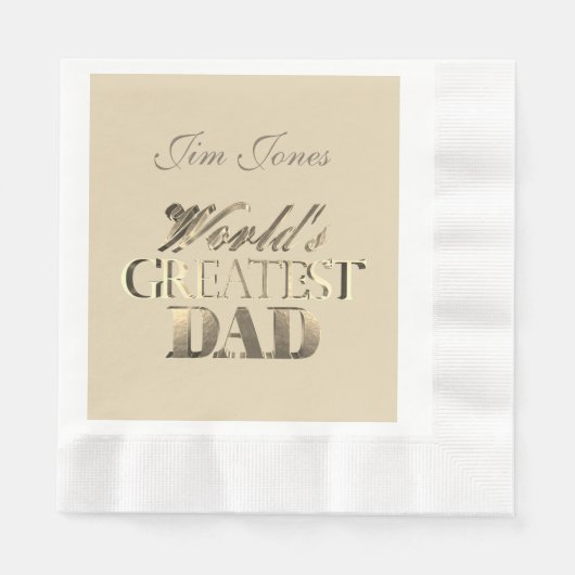 's Werelds grootste pap Elegant Gold Kijk Ivory Servet (Voorkant)