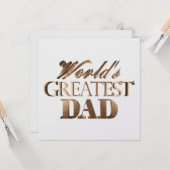 's Werelds grootste pap Elegant Text Gold Typograf Kaart (Voorkant / Achterkant in situ)