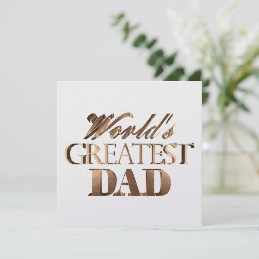 's Werelds grootste pap Elegant Text Gold Typograf Kaart (Staand voorkant)