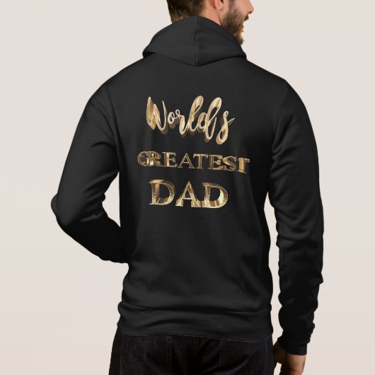 's Werelds grootste pap met gouden look-tekst Hoodie (Achterkant)
