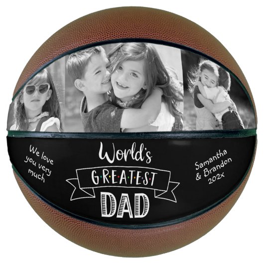 's Werelds grootste pap met zwarte Typografie Basketbal (Voorkant)