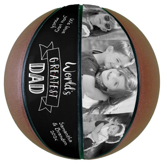 's Werelds grootste pap met zwarte Typografie Basketbal (Verticaal)