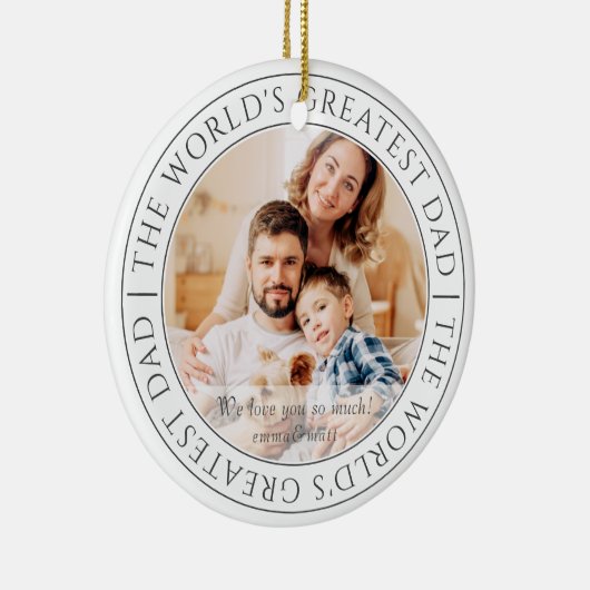 's Werelds grootste pap moderne klassieke foto Keramisch Ornament (Rechts)