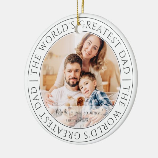 's Werelds grootste pap moderne klassieke foto Keramisch Ornament (Links)