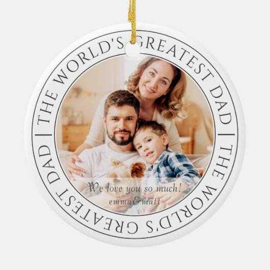 's Werelds grootste pap moderne klassieke foto Keramisch Ornament (Achterkant)