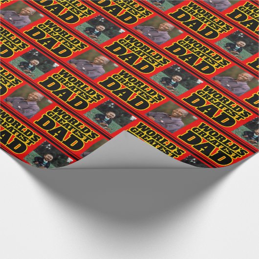 's Werelds grootste pap rood voeg je eigen foto's Cadeaupapier (Hoek)