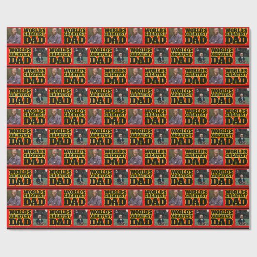 's Werelds grootste pap rood voeg je eigen foto's Cadeaupapier (Vlak)